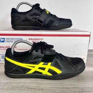 ASICS Hyper Throw 3 Track Shoes Mens 7 Black Safety Yellow Shot Put Discus - Picture 1 of 7