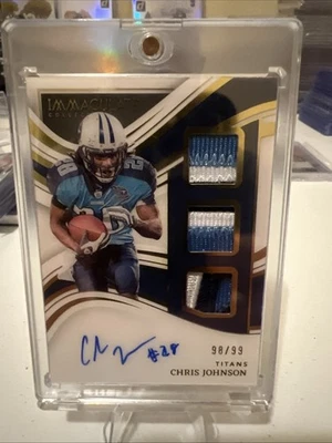 2023-24 Panini Immaculate Collection Chris Johnson Sick Patch Auto / 99 # PC-CJO - Image 1 of 2