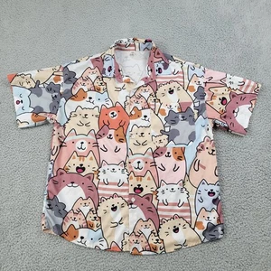Thousand Happy Cats Shirt Mens Medium AOP Animal Button Up - Picture 1 of 9