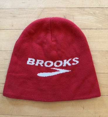 Brooks Running Gear Gorro Rojo Medias Sombrero Unisex Gráfico Logo Foto 1 de 2