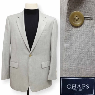 CHAPS Hombre Sólido Gris Claro Dos Botones Abrigo Deportivo Traje Chaqueta Blazer 42 L Foto 1 de 4