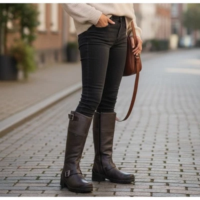 Botas de cuero Rieker Syille 85 hasta la rodilla para mujer talla 39 forradas de lana invierno para montar Foto 1 de 4