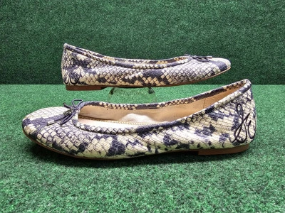Sam Edelman Ballet Flats Wmn Sz 8.5 Felicia Snake Print Leather Slip-On Shoes Foto 1 de 4