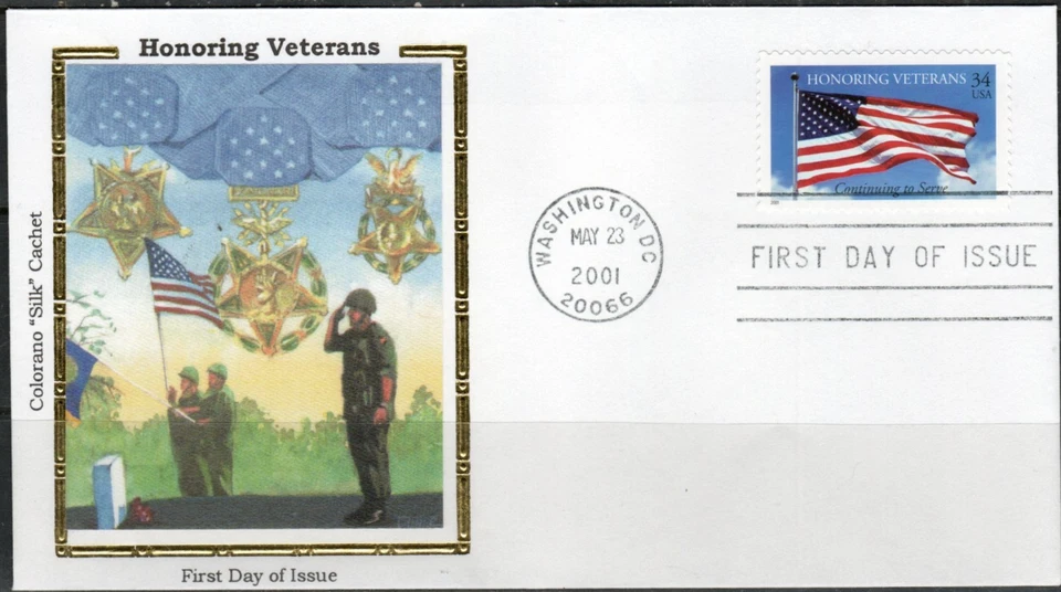 US Scott #3508 FDC, "Honoring Veterans" Unaddressed - Image 1 of 1