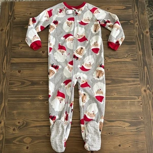 Pigiama Bambini Bambino Mio di Carter's Piedi 5T Grigio Babbo Natale Renna Natale - Foto 1 di 6
