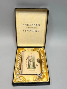 Antique German Catholic Religious Holy Confirmation Prayer Book  MOP Rosary Bead - Picture 1 of 24