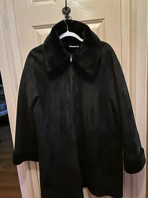 Genuíno Lux Fur Shearling By Rossi Italy 44 M L Preto, Quente, Gola Alta - Imagem 1 de 4