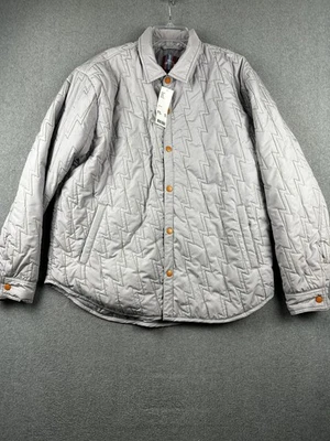 Urban Outfitters 夹克男式大号丁香绗缝按扣衬衫夹克全新带标签 — 第 1/4 张图片