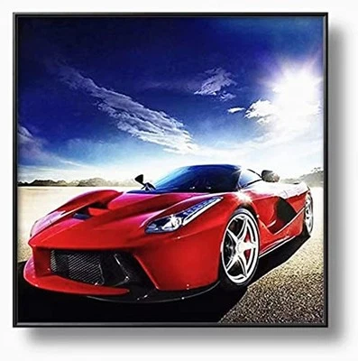  Red Sports Car Diamond Painting Kits, 5D DIY Full Drill Diamond Art Gift for  - Image 1 of 4