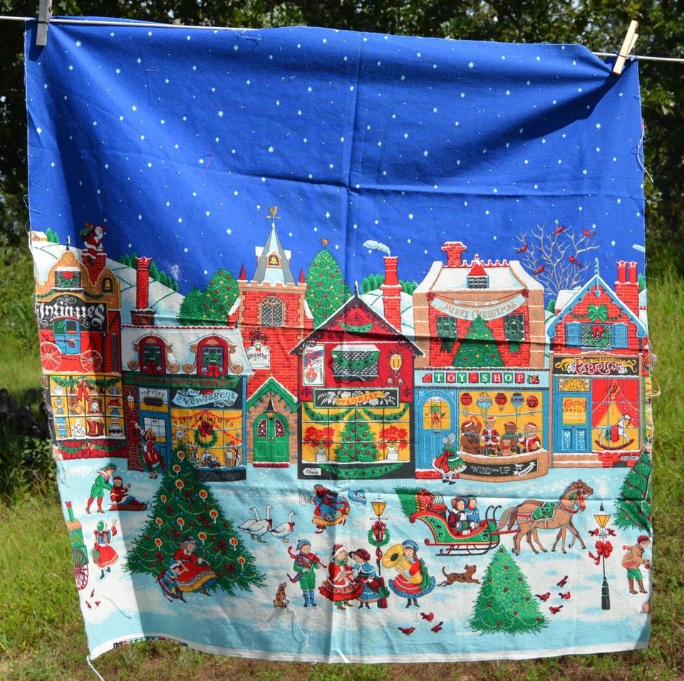 Sharon Kessler Christmas border print Cotton  3/4th yard  & only 28" wide - Image 1 of 1