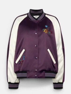 Chaqueta de recuerdo floral bordada acolchada Coach para dama talla L Foto 1 de 4