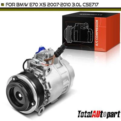 A/C Compressor w/ Clutch for BMW X5 E70 2007 2008 2009-2010 X3 X6 3.0L CSE717 - Image 1 of 4