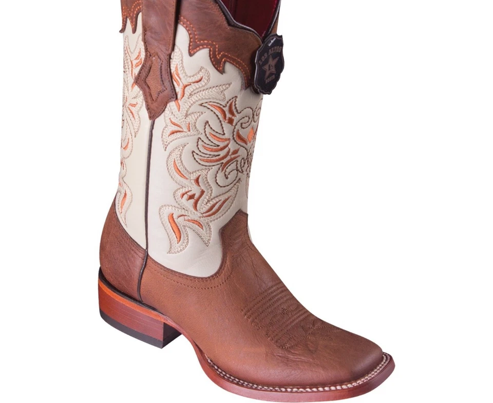 BOTA WESTERN MUJER LOS ALTOS VOLCANO MARRÓN CUERO GENUINO RANCHO-PUNTERA CUADRADA  Foto 1 de 1