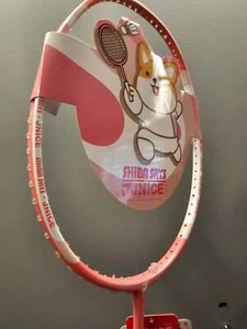 JNICE Shiba Says Kawai Pink Badminton Racket - Picture 1 of 7