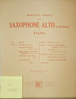 Alto Sax & Piano Jimbo's Lullaby by Claude Debussy trans. Roger Bragna new  - Image 1 of 4