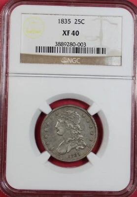 1835 CAPPED BUST QUARTER NGC XF40 - Image 1 of 4