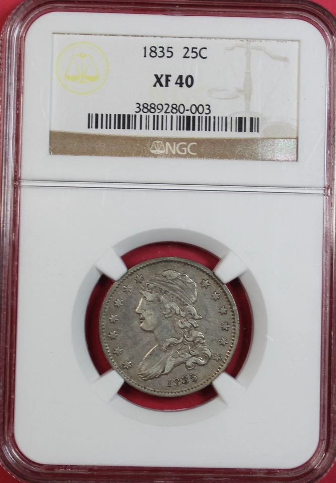 1835 CAPPED BUST QUARTER NGC XF40 - Image 1 of 4