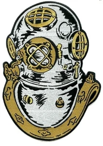 10 1/4" Vintage Style Deep Sea Diving Helmet Patch Copper Brass Scuba Diving US - Picture 1 of 2