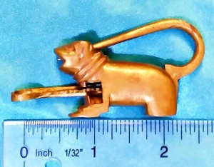 Vintage Wild Cat Brass Cabinet Collectible Lock w/ Key - Picture 1 of 2