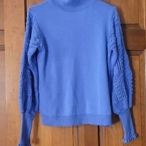 Damen Größe Medium AQE Mode Pullover Strickärmel Attrappe Blau - Bild 1 von 6