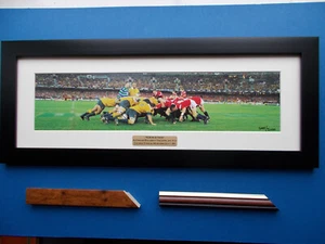 RUGBY UNION PHOTO SCRUM ACTION MOUNTED AND FRAMED - Picture 1 of 1