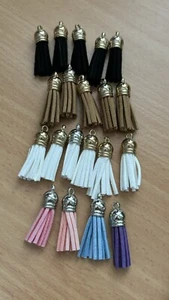 20 pce Leather Tassels 3cm - Assorted Colours - Picture 1 of 1