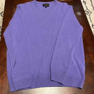 Knit For J. Crew 100% Cashmere Sweater Men's M Purple Crewneck - Picture 1 of 8