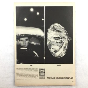 Faros para auto GM CHEVROLET 1963 - Anuncio impreso - Conductor de conducción nocturna - Imagen 1 de 1