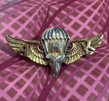 WINGS Jump PARACHUTE PARATROOPER pilot ? Badge Pin .... uncertain .. hand made