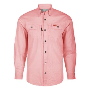 DRAKE Men's Frat BD Houndstooth Check Shell Pink LS Shirt (DS2276-SPN) - Picture 1 of 5