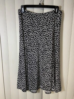 Christopher &Banks Women’s Knit Skirt, Flare, Size S, Black Print, Knee L - Image 1 of 4