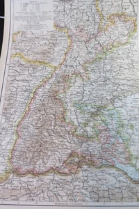 VINTAGE MAP OF THE GRAND DUCHY OF BADEN - 41 x 27 cm - Picture 1 of 5