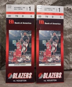 Hakeem Olajuwon, 29 Pts, 7 Ast, 12 Rebs, NBA Ticket Stubs (2), 11/7/93 Rockets - Picture 1 of 1
