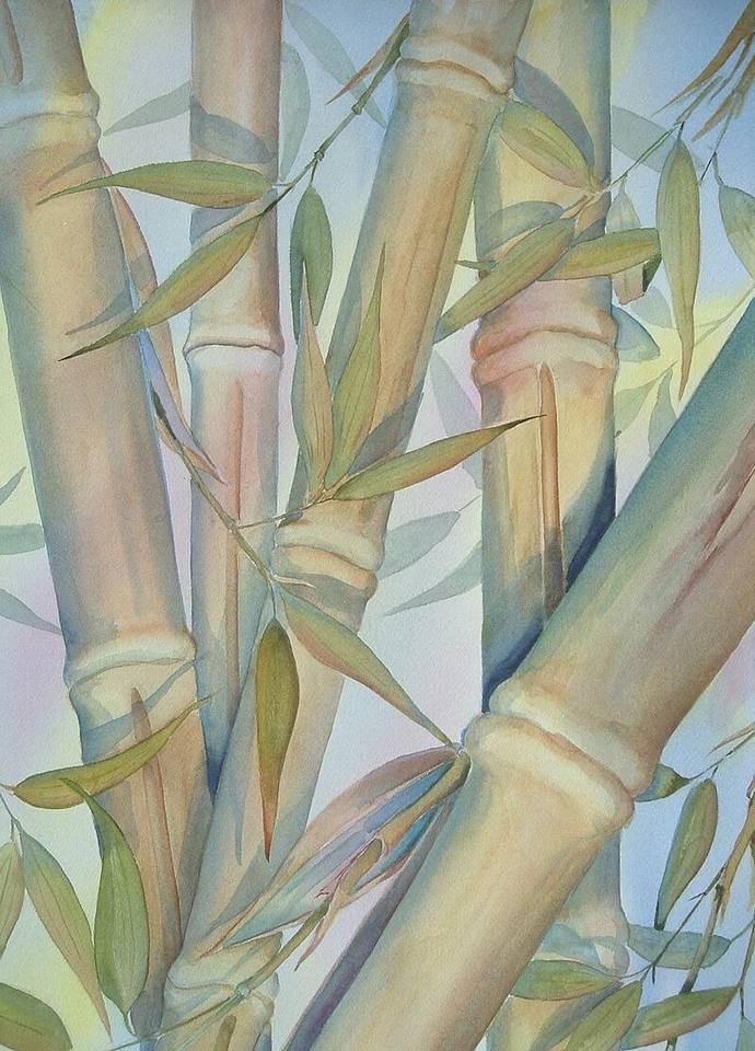 Ceramic Backsplash Tile Mural Floral Kitchen/Bathroom - Bamboo II - Linda Lord - Image 1 of 1