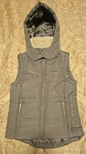 Be Cool LA - Quilted Fur Lined Puffer Hooded Ski Vest - Size Small - Olive Green - Picture 1 of 9