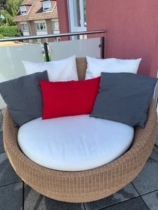 Loungesessel Loom aus Geflecht outdoor inklusive Sitzkissen - Bild 1 von 7
