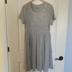 torrid Super Soft Plush Light Grey Pearl Neck Skater Dress Heather Gray Size 1X - Picture 1 of 12