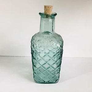 Vintage grüne Tönung geprägte Trauben Gitter Flasche mit Korken aus Kanada - Bild 1 von 10