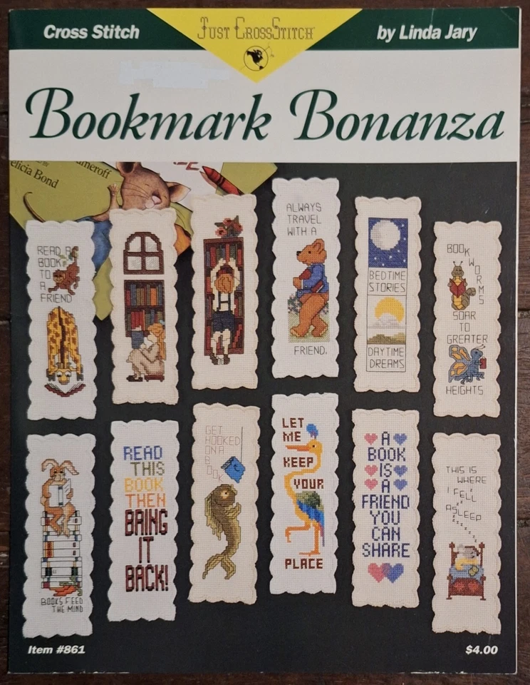 CROSS STITCH PATTERN BOOK - BOOKMARK BONANZA - 12 Designs LOOK! - image 1 of 1