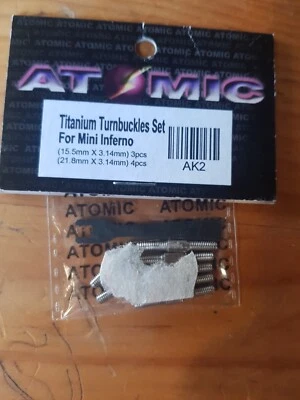 ATOMIC TITANIUM TURBUCKLES SET FOR MINI INFERNO AK2 - Image 1 of 2