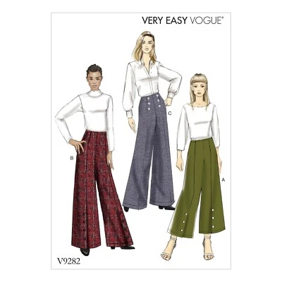 Vogue Schnittmuster V9282 - Hose - weites Bein - ohne Bund - Bild 1 von 4