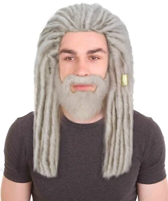 Peluca Dreadlock rubia plateada de la serie de televisión de fantasía para hombre adulto, HM-1519 Foto 1 de 4