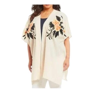 Gibson Latimer Plus Size Floral Embroidered Kimono 3X - Picture 1 of 9