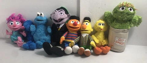 Sesame Street Plush Lot Of 8 Bert Ernie Cookie Monster Count Grover Oscar Bird Cover