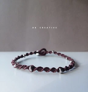 Neu Herren Handgewebt Abzeichen Schmuck Fäden mit Edelstahl Anhänger Armband - Bild 1 von 4