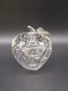 Hermosas burbujas de control de pisapapeles de manzana transparentes de vidrio artístico de colección - Imagen 1 de 5
