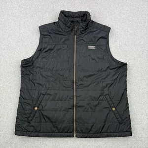 LL Bean Vest Mens 2XL Black Quilted Puffer Full Zip Pockets Mock Neck Outdoor - Picture 1 of 16