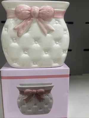 porta tovaglioli ceramica nuovo con scatolo, rosa e bianco - Immagine 1 di 4