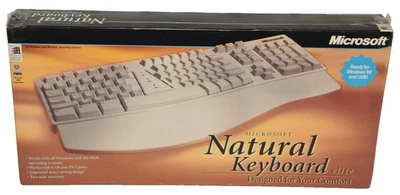 New Microsoft Natural Keyboard Elite PS/2 USB Ergonomic Split Keyboard 286-00082 - Image 1 of 4
