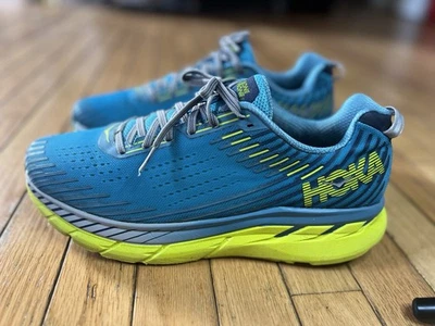 Zapatillas deportivas Hoka One One Clifton 5 para correr/caminar para hombre talla 11,5 azul neón Foto 1 de 4